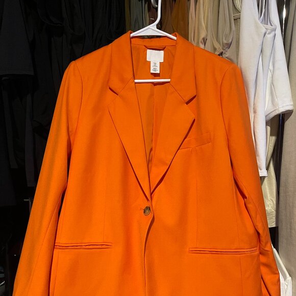 Vibrant Orange Single-Breasted Blazer - Picture 2 of 3